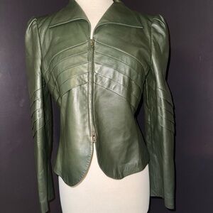 Valentino Olive Leather Women's Jacket